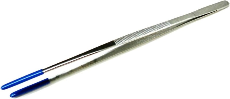 JTS 12 Inch Tweezer with PVC Rubber Tips Coated Straight Flat Tip Stainless Steel Forceps Steam Ultrasonic Cleaning Tweezer | Non-Marring | Good Grip | Jewelry | Hobby Crafts Industrial Electronic By - Image 4